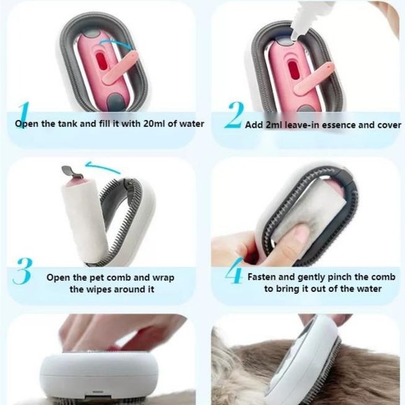 Two In one Hair Removal Cleaning Double Side Bath Rake Comb Pet Dog Cat Shedding - Picture 10 of 10